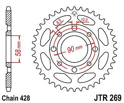 269 Rear 428 Conversion JT Sprocket Honda MSX125 Grom 2013-2020 Z125 Monkey ANF125 