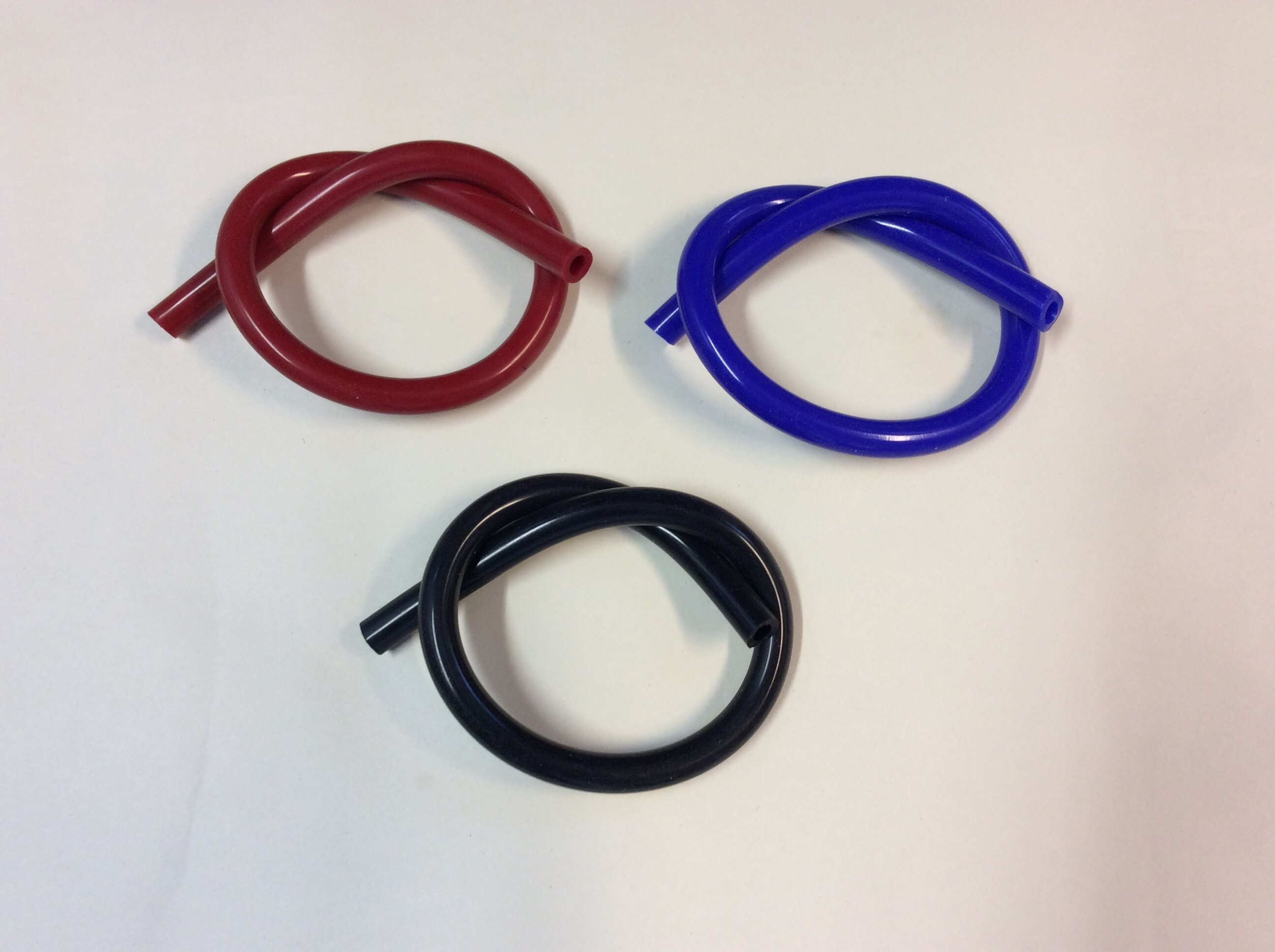 6mm I.D Silicone Radiator Expansion Hose Tubing Black, Blue & Red 1m