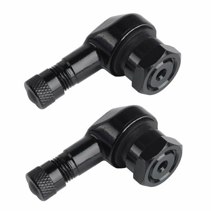 Pair 90 Degree Angled Tubeless Tyre Valves Black
