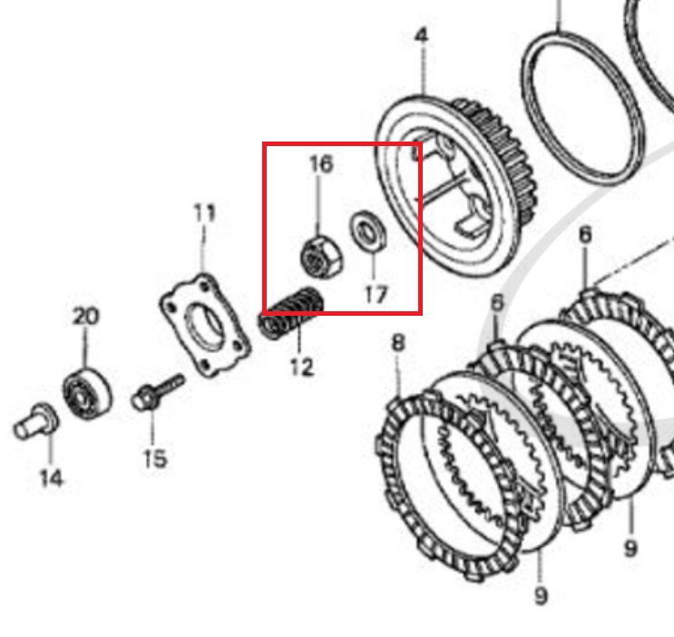 Genuine Honda CB500 1994-2003 Clutch Locking Nut & Washer
