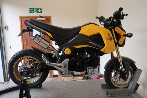 Honda MSX125 Grom 13-15 High Exhaust System Stainless & Carbon Tip End Can