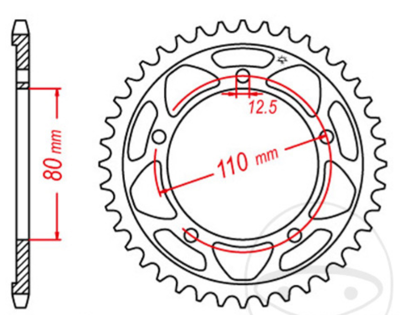 Rear sprocket for Howard 