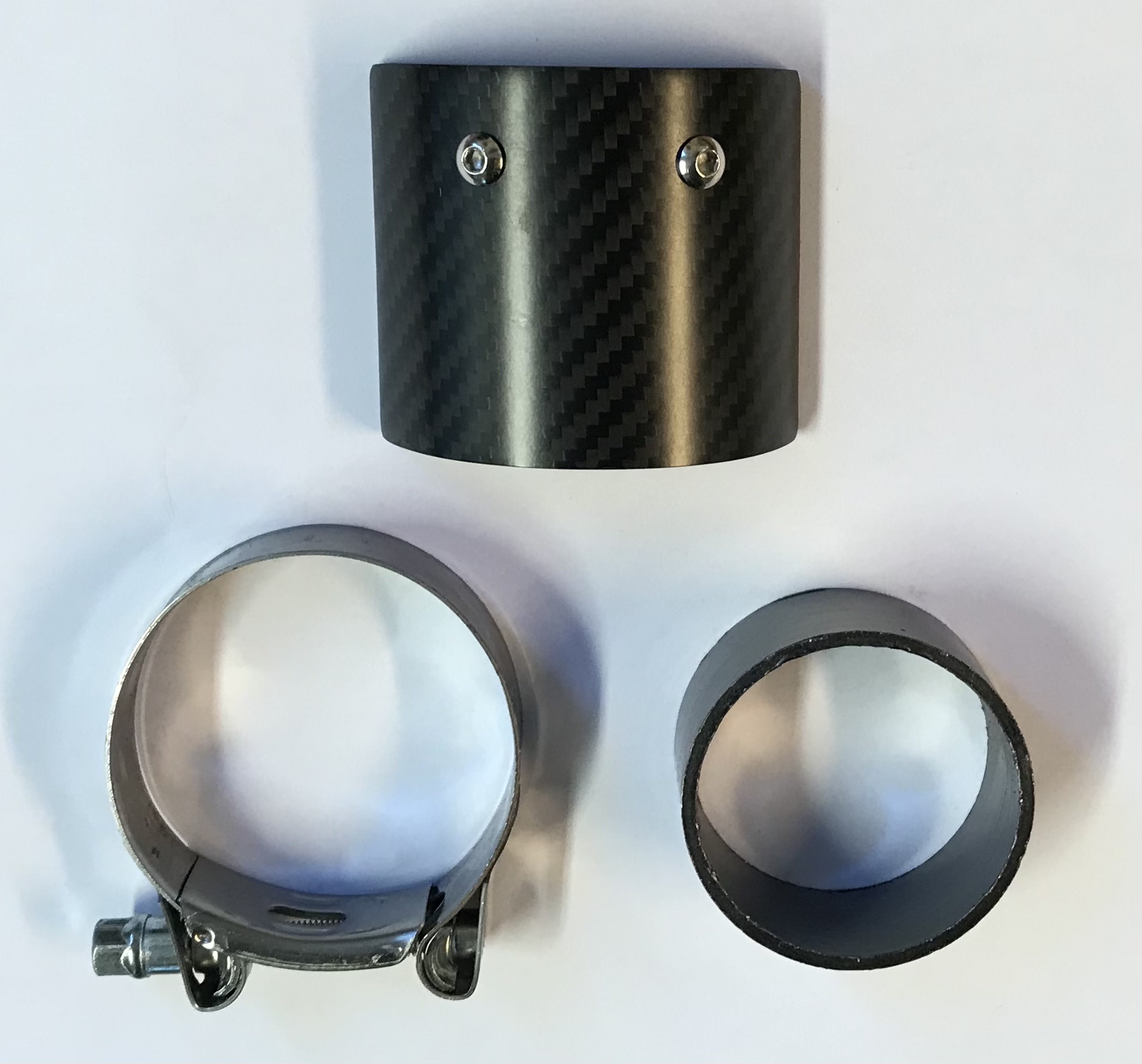 Carbon Fibre Exhaust Heatshield, Clamp & Collector Box Gasket Seal Suzuki GSF600 GSF650 GSF1200 GSF1250 Bandit