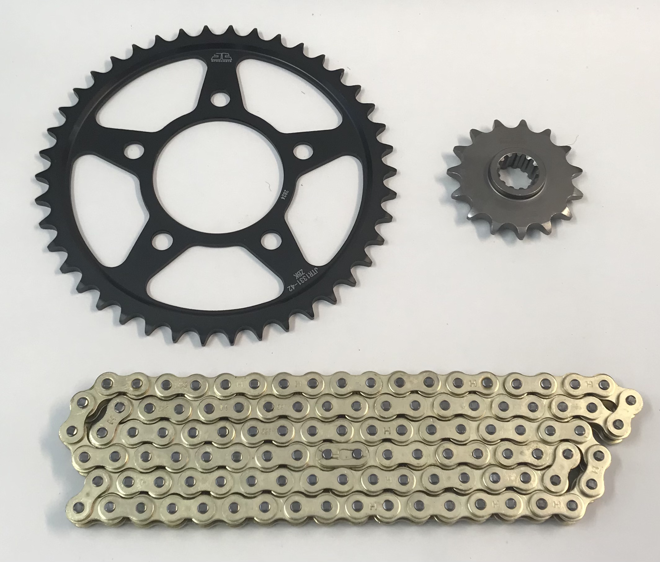 Honda CB500 94-03 Gold Chain & 42 Tooth Black JT Sprocket Kit Race Track Bike