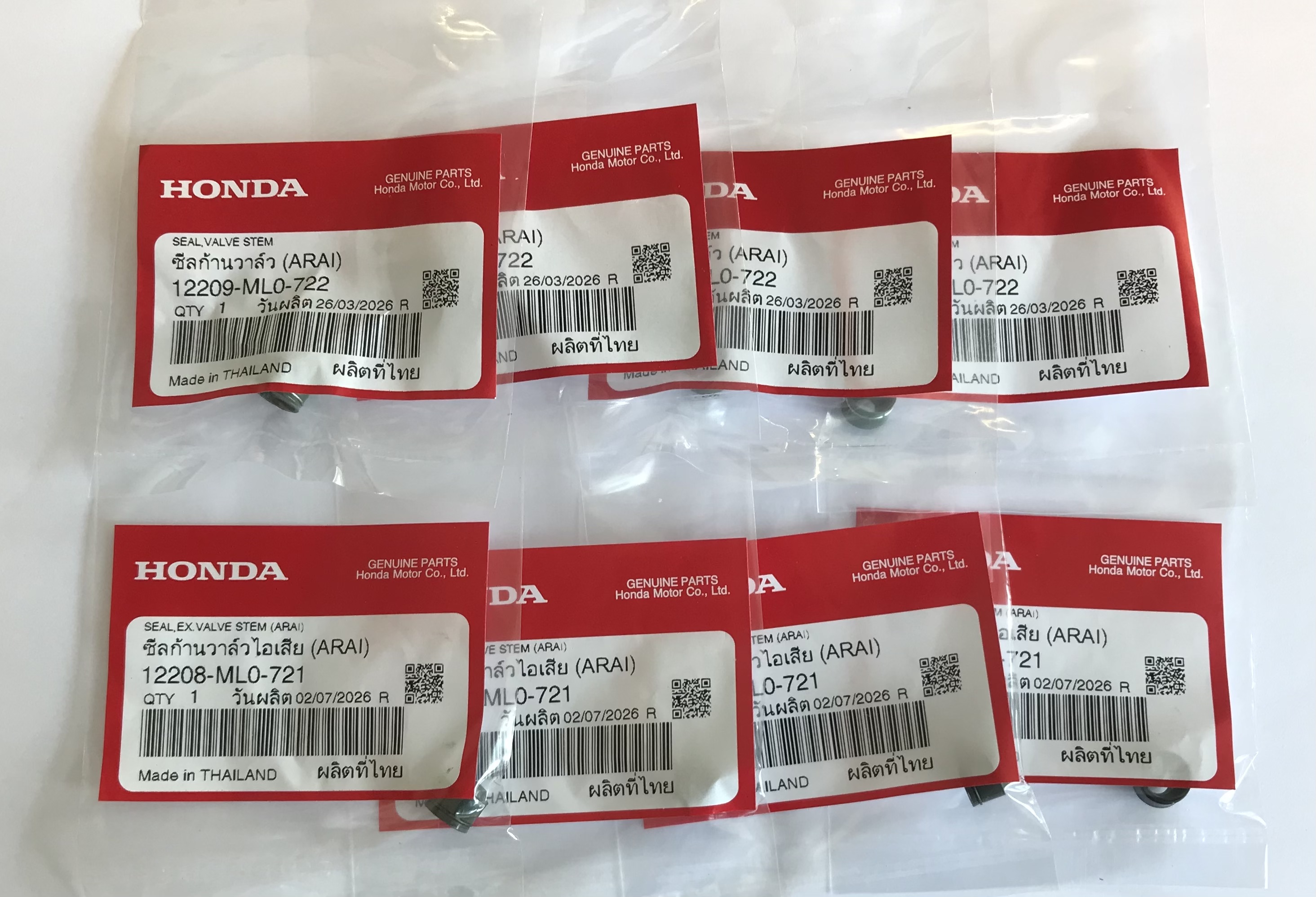 Honda CB500 1994-2003 Valve Stem Seal Kit Inlet & Outlet  GENUINE HONDA PARTS