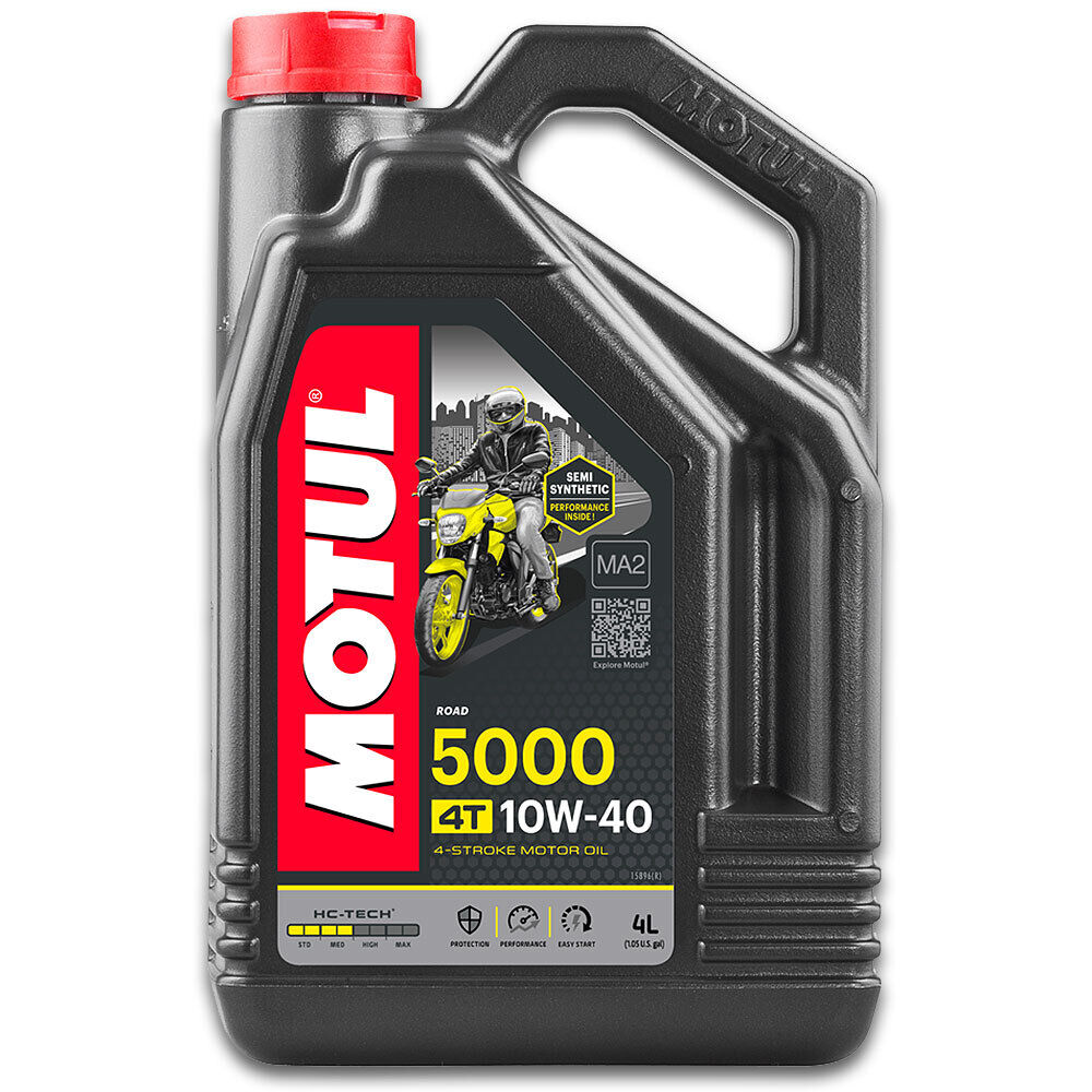 Motul 5000 10w/40 4T Semi Synthetic Motorcycle Motorbike Engine Oil 4 Litres
