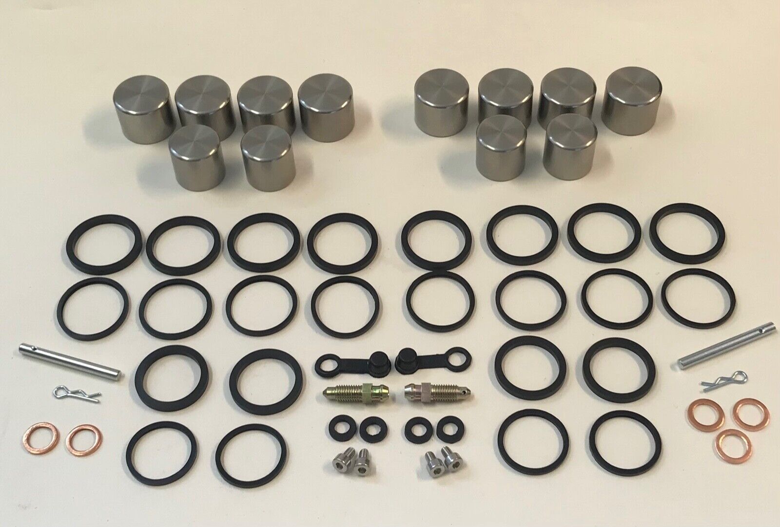 2 x Front Stainless Pistons With Brake Caliper Seal & Pins Kits Tokico GSF1200 01-05 Bandit