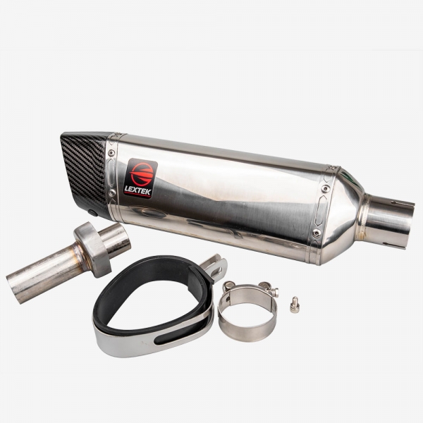 LEXTEK SP4 Stainless & Carbon  Road Legal 51mm Slip On End Can Exhaust Silencer 