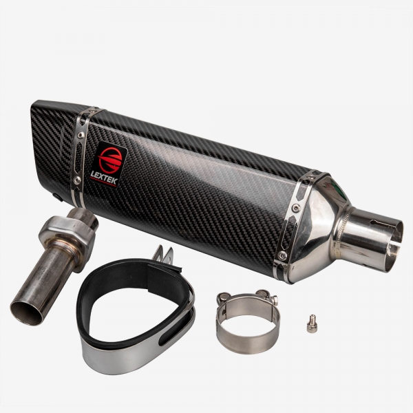 LEXTEK SP9C Full Carbon Fibre Road Legal 51mm Slip On End Can Exhaust Silencer