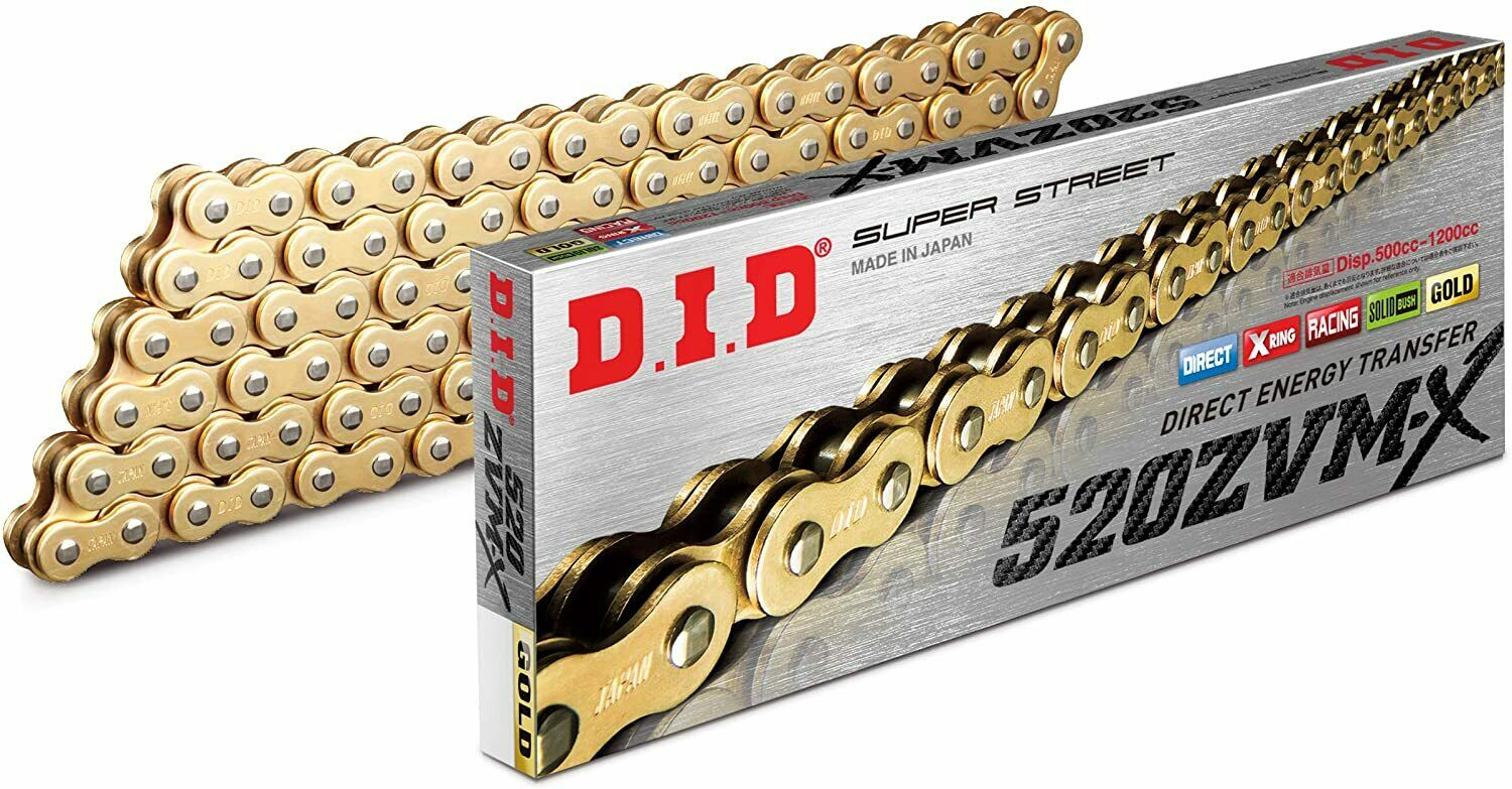 DID 520 Gold ZVMX X-Ring Race Track Bike Off Road Drive Chain Various Lengths 