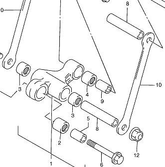 Suzuki GSF600 GSF1200 Bandit MK1 Rear Suspension Linkage Knuckle Bearing & Bushes