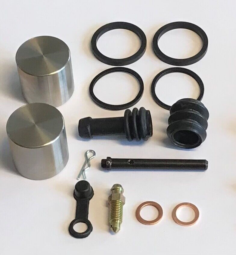 Front Brake Caliper Seal Rebuild Kit & Stainless Pistons x 2 Suzuki GSF600 00-04 & GSF650 05-06 Bandit 