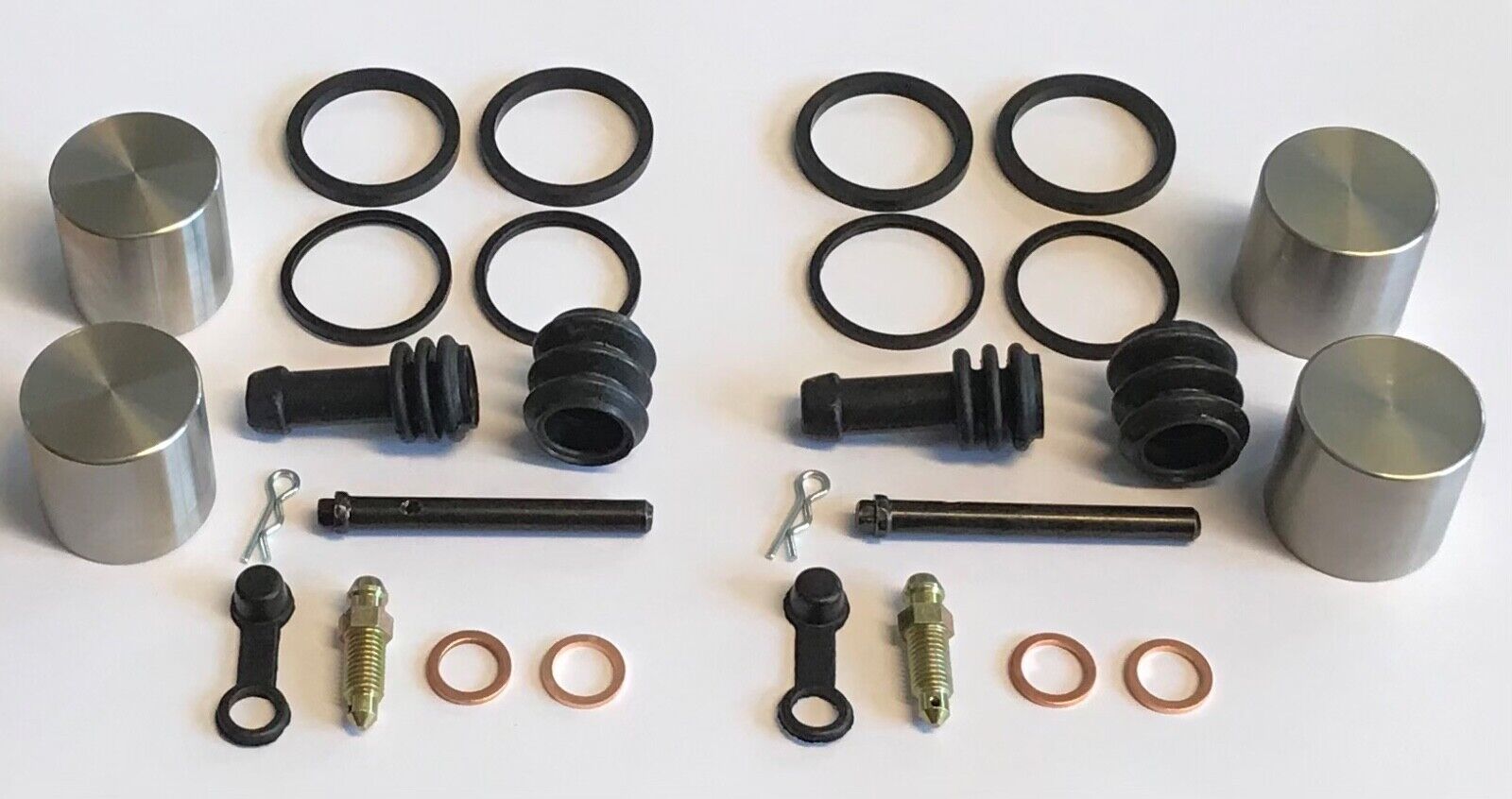 Front Brake Caliper Seal Rebuild Kit & Stainless Pistons x 4 Suzuki GSF600 00-04 GSF650 05-06 Bandit 