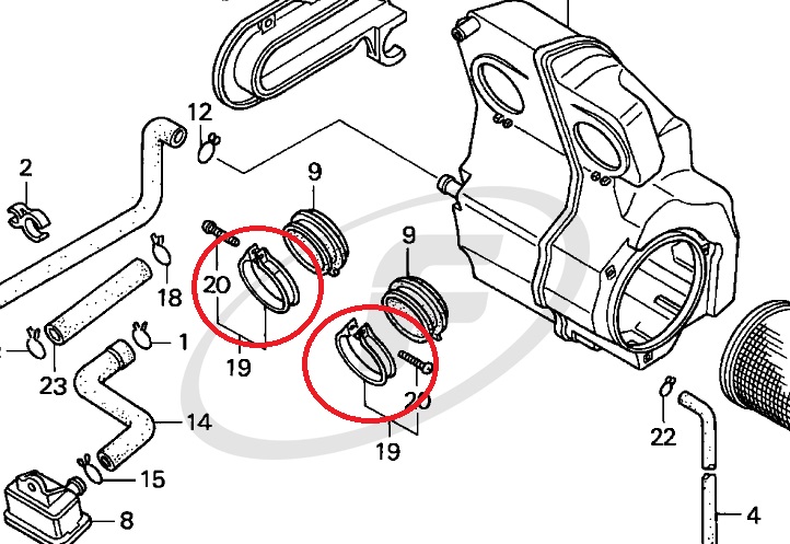 Honda CB500 Airbox to Carb Stainless Clamps