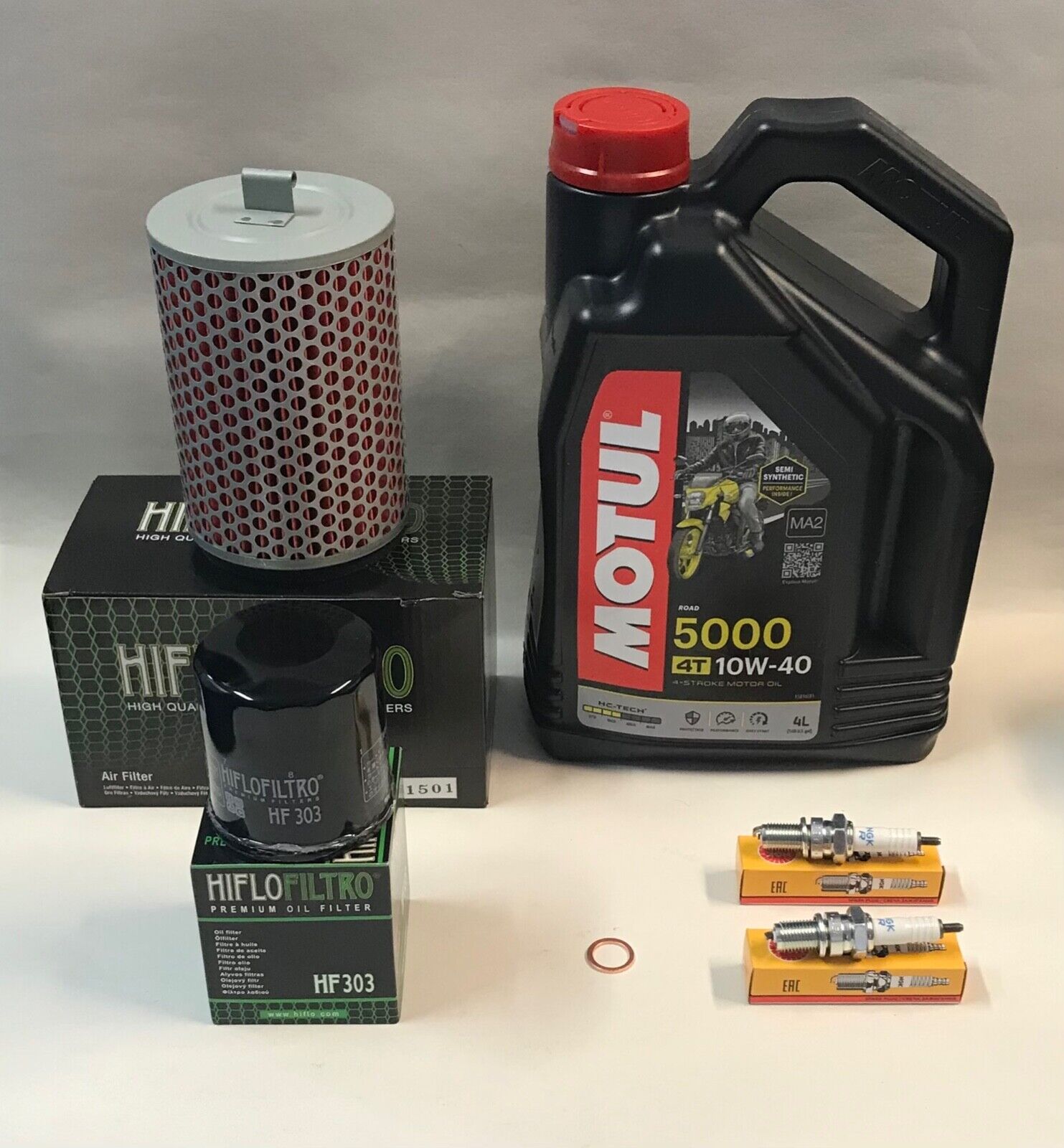 Service Kit For Honda CB500 94-03 Motul 5000 Oil Spark Plugs Air & Oil Filters