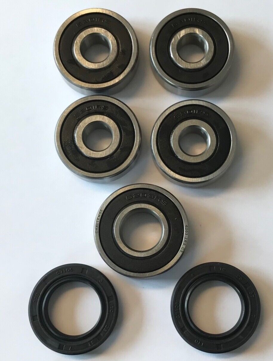 Suzuki GSF600 95-04 GSF650 05-06 Bandit Replacement Front & Rear Wheel Bearing Kit with Dust Seals 
