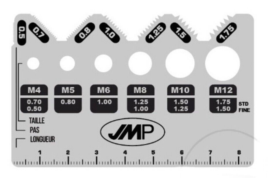 Stainless Metric Screw Bolt Thread Pitch Gauge M4-M12 0.5-1.75 Pitch