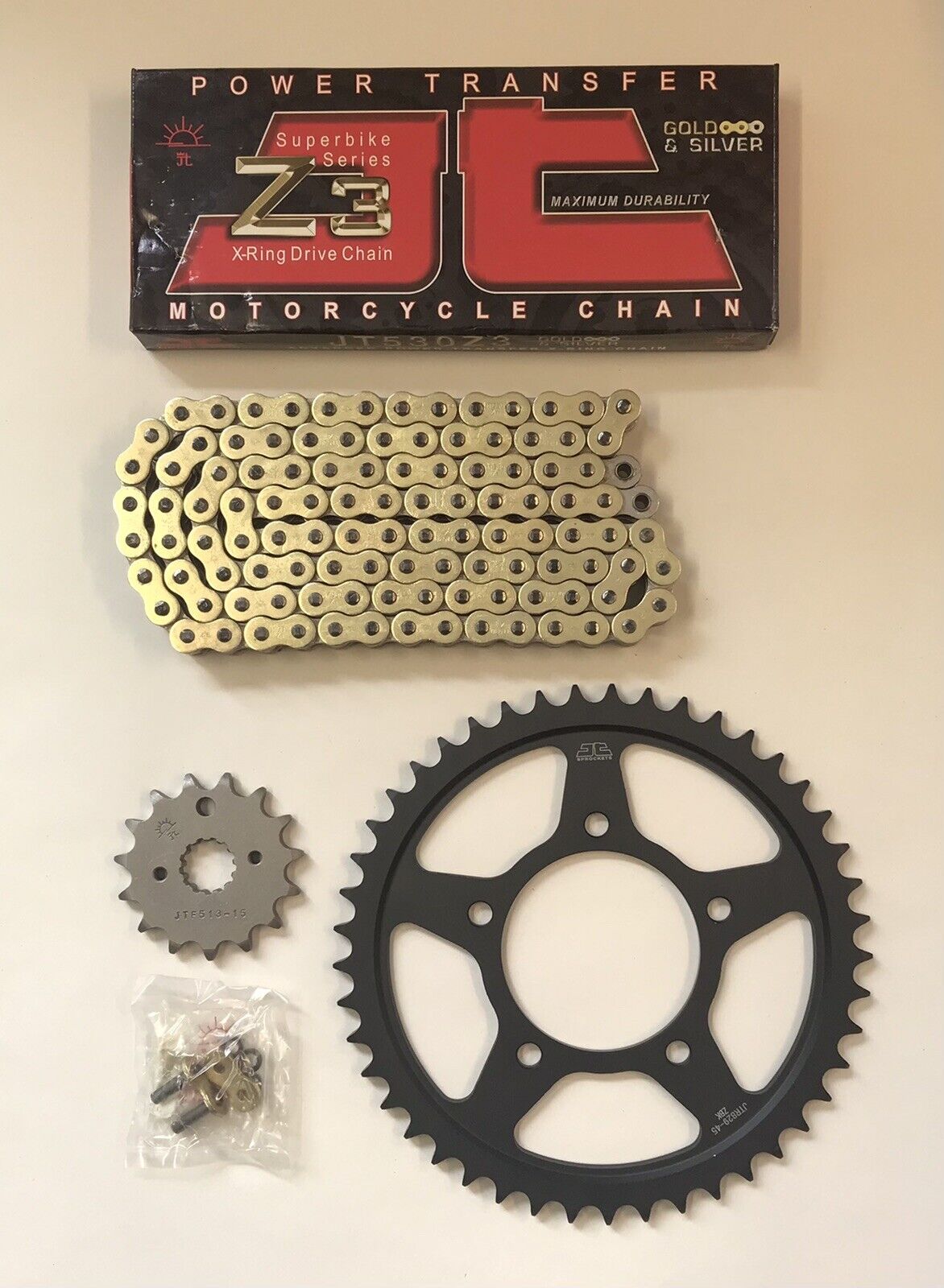 JT Gold Z3 X-Ring 530 Chain & JT Black Sprocket Kit Fits GSF600 Bandit 95-00