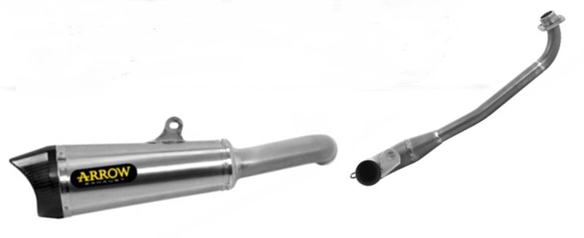 Honda MSX125 Grom 21-25 Arrow X-Kone Silver Nichrom Silver Exhaust With Carbon End Cap & Header Full System