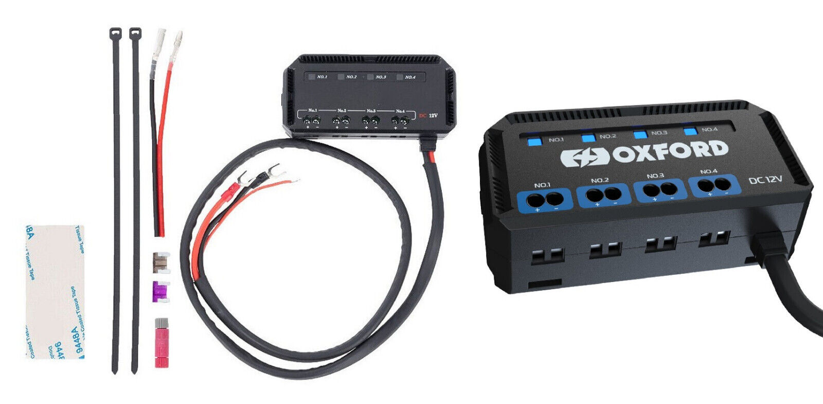 Oxford Motorcycle Junction Box Motorbike 12V With Fused Power Outlets EL112