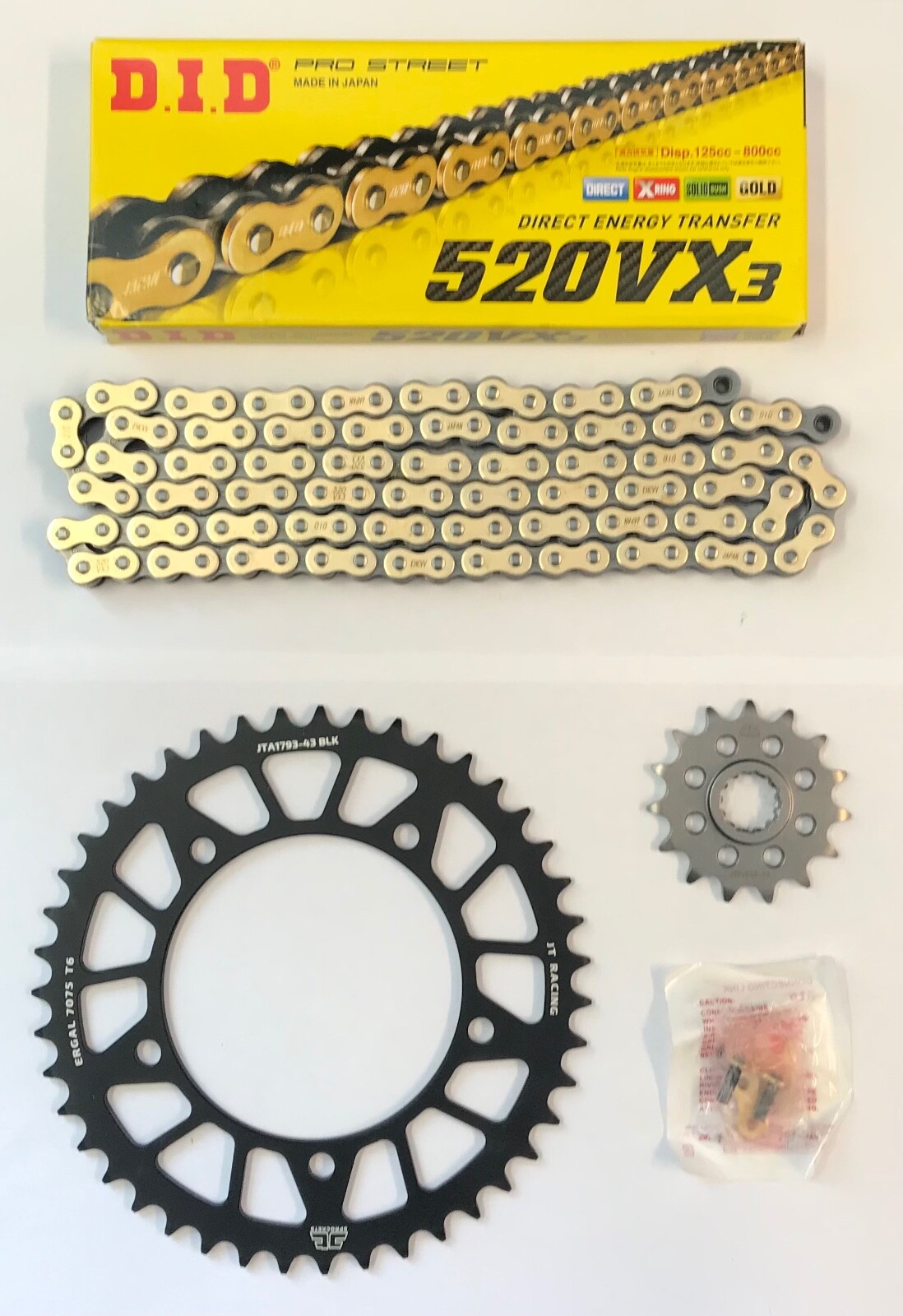 DID Gold Race 520 Pitch Chain JT BLACK Sprocket Kit for Suzuki GSXR GSX-R600 01-10 