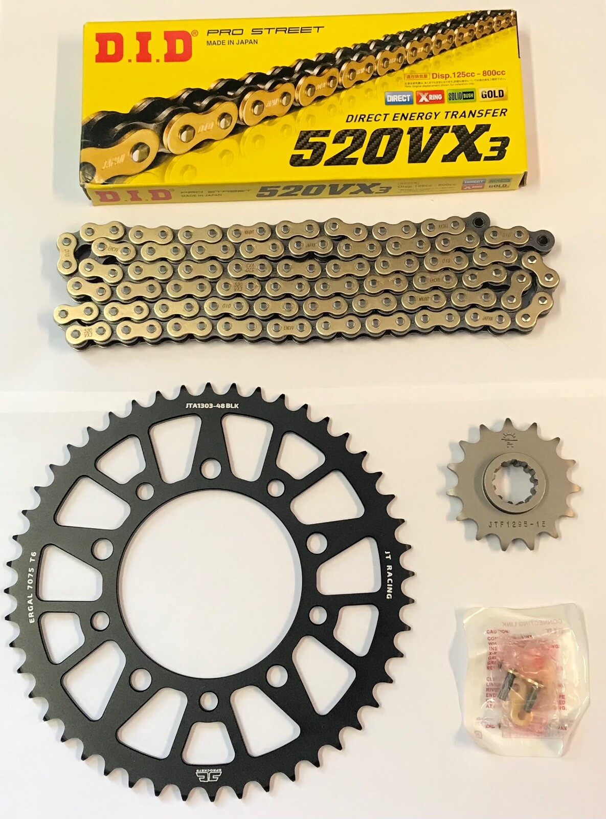 DID Gold Race 520 Pitch Chain BLACK JT Sprocket Kit for Honda CBR600F 99-13