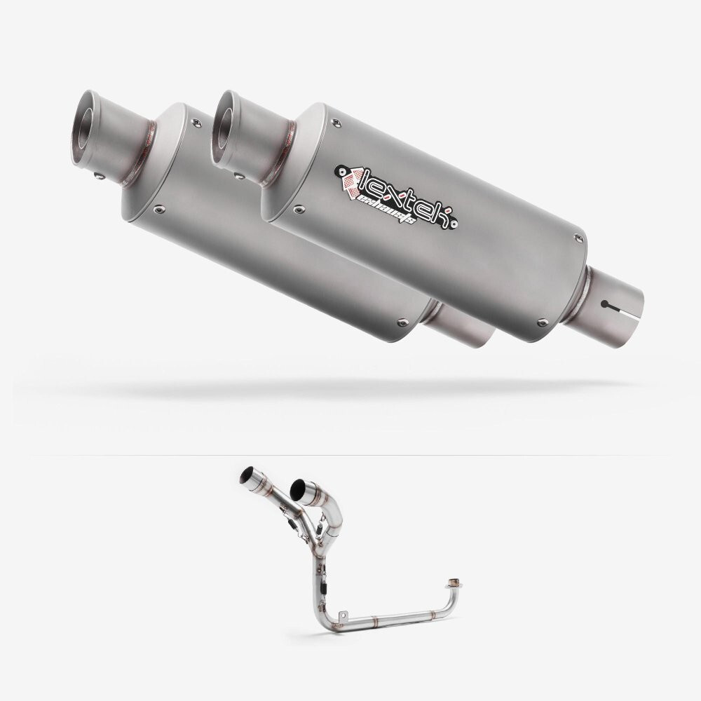 Honda MSX125 Grom 13-15 Twin Exhaust System Stainless & 2 x Matt GP1 Cans