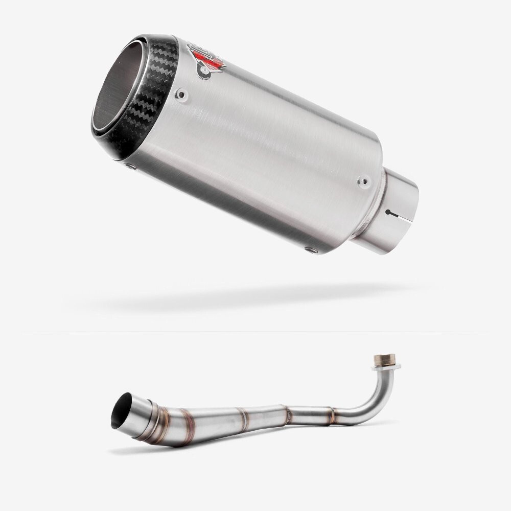 Honda MSX125 Grom 13-20 Low Mount Exhaust System CP1 Stainless & Carbon End Can