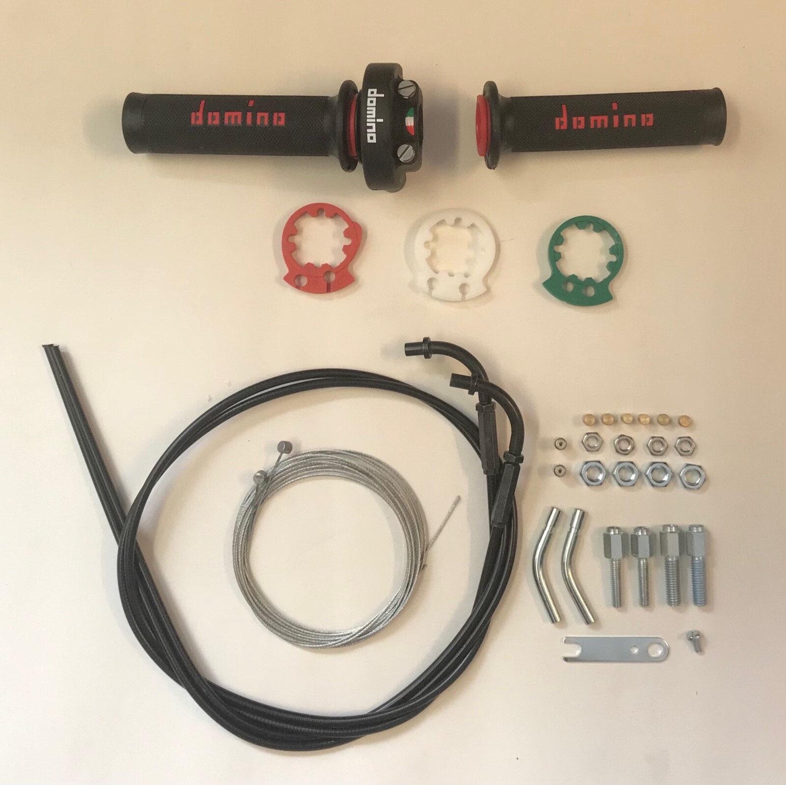  Domino XM2 Quick Action Throttle Unit With 3 Speed Rings Universal Cables & Grips