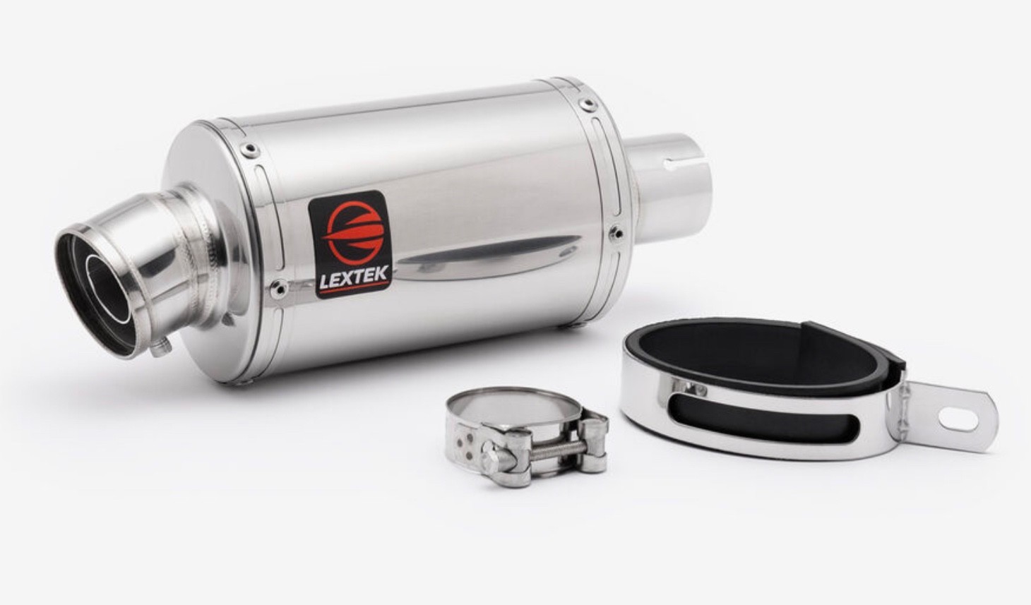 LEXTEK OP4 Stainless Steel Stubby 51mm Slip On End Can Exhaust Silencer 