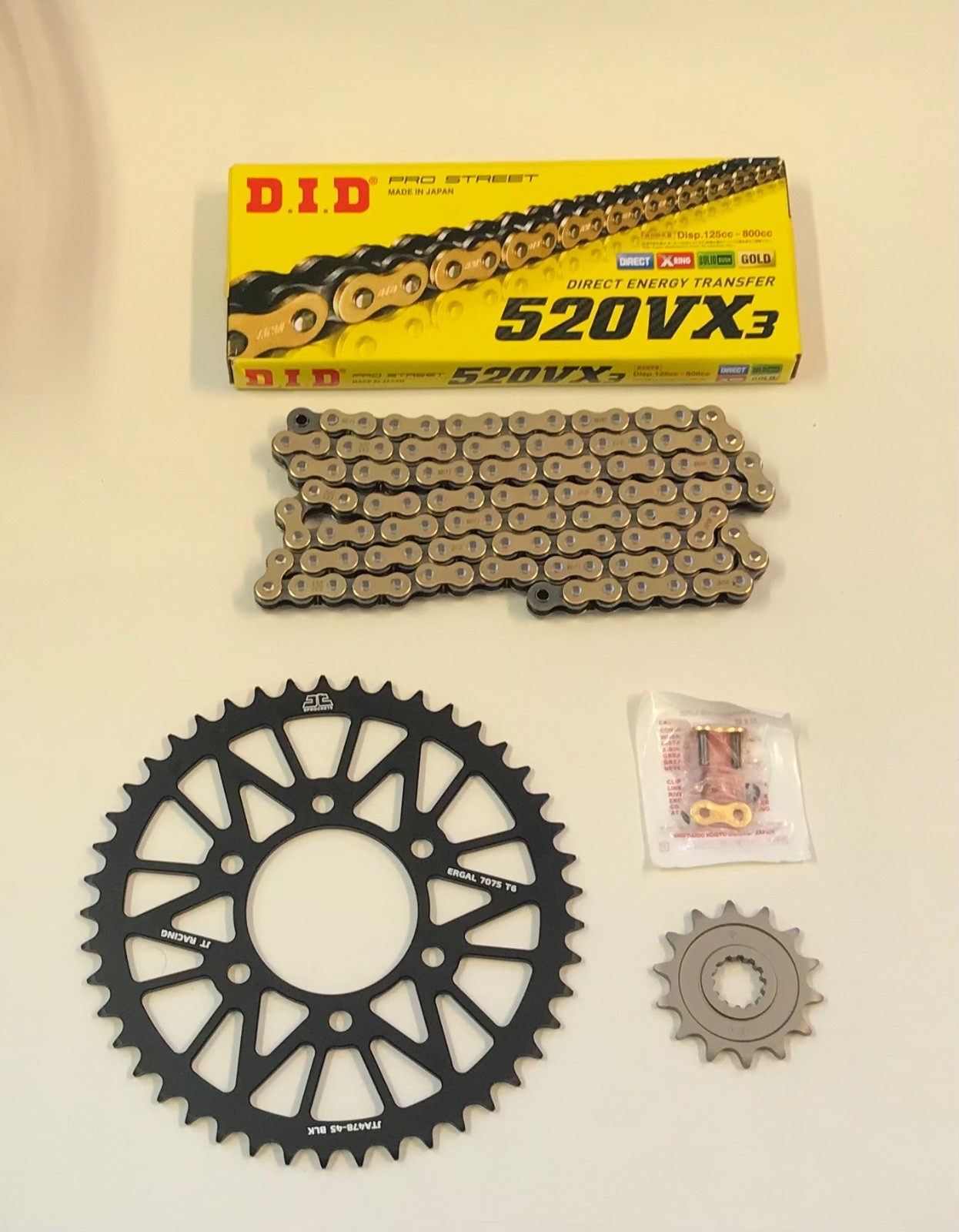 DID Gold Race 520 Pitch Chain JT Sprocket Kit for Kawasaki ZX600 ZX636 ZX-6R 07-17