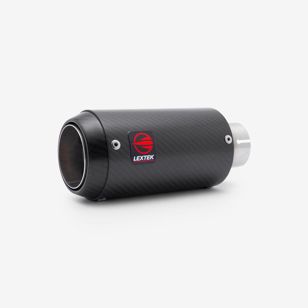 LEXTEK CP8C Carbon Fibre Stubby GP Style 51mm Slip On End Can Exhaust Silencer