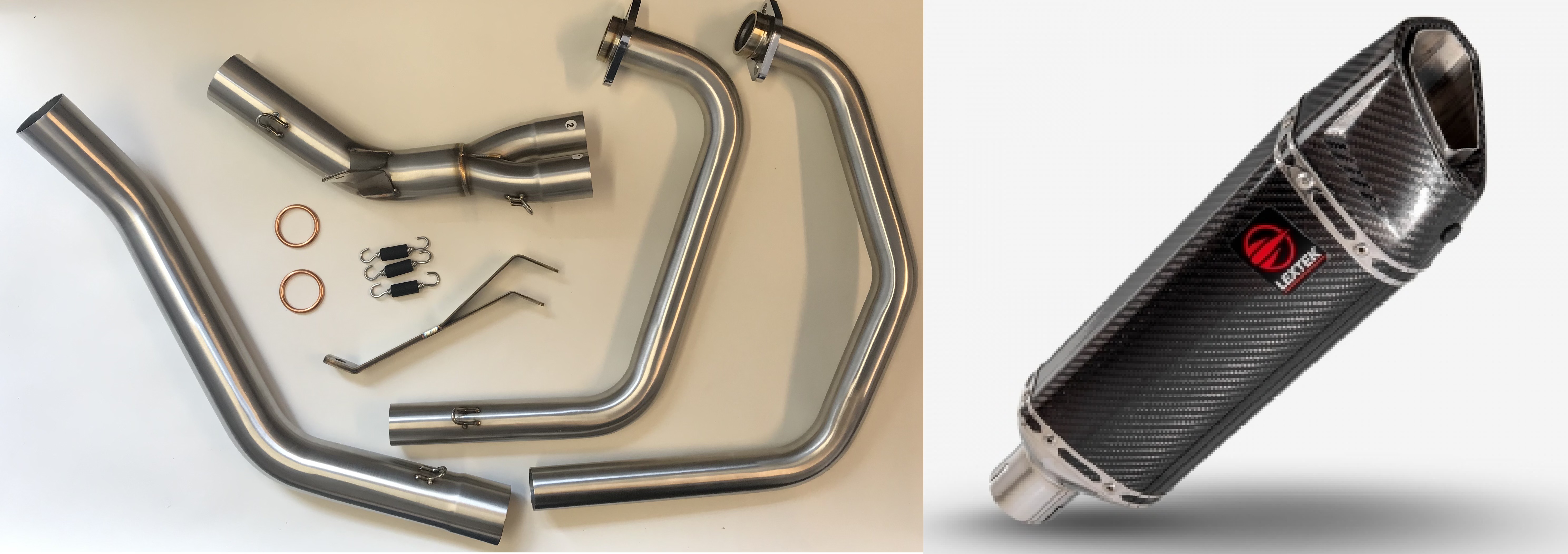  Honda CB500 Left Hand Exit Race Stainless Steel Exhaust Full System - Headers & SP9CL Carbon Can 