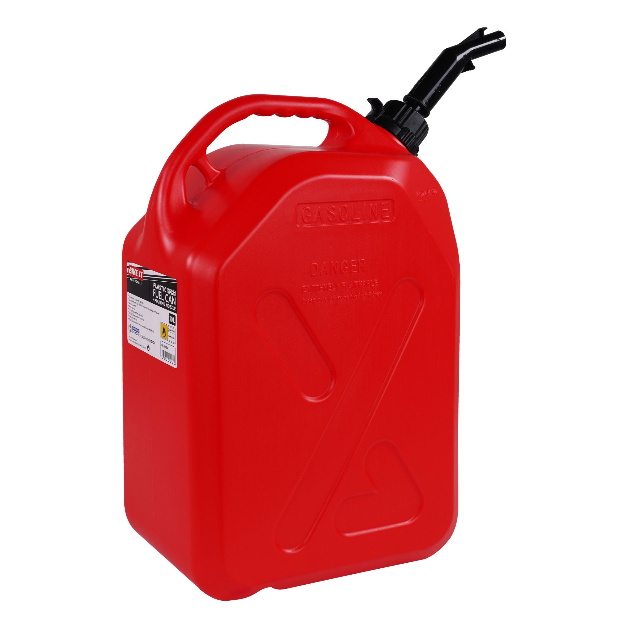 20 Litre Fuel Jerry Can With Push To Pour Nozzle – Red