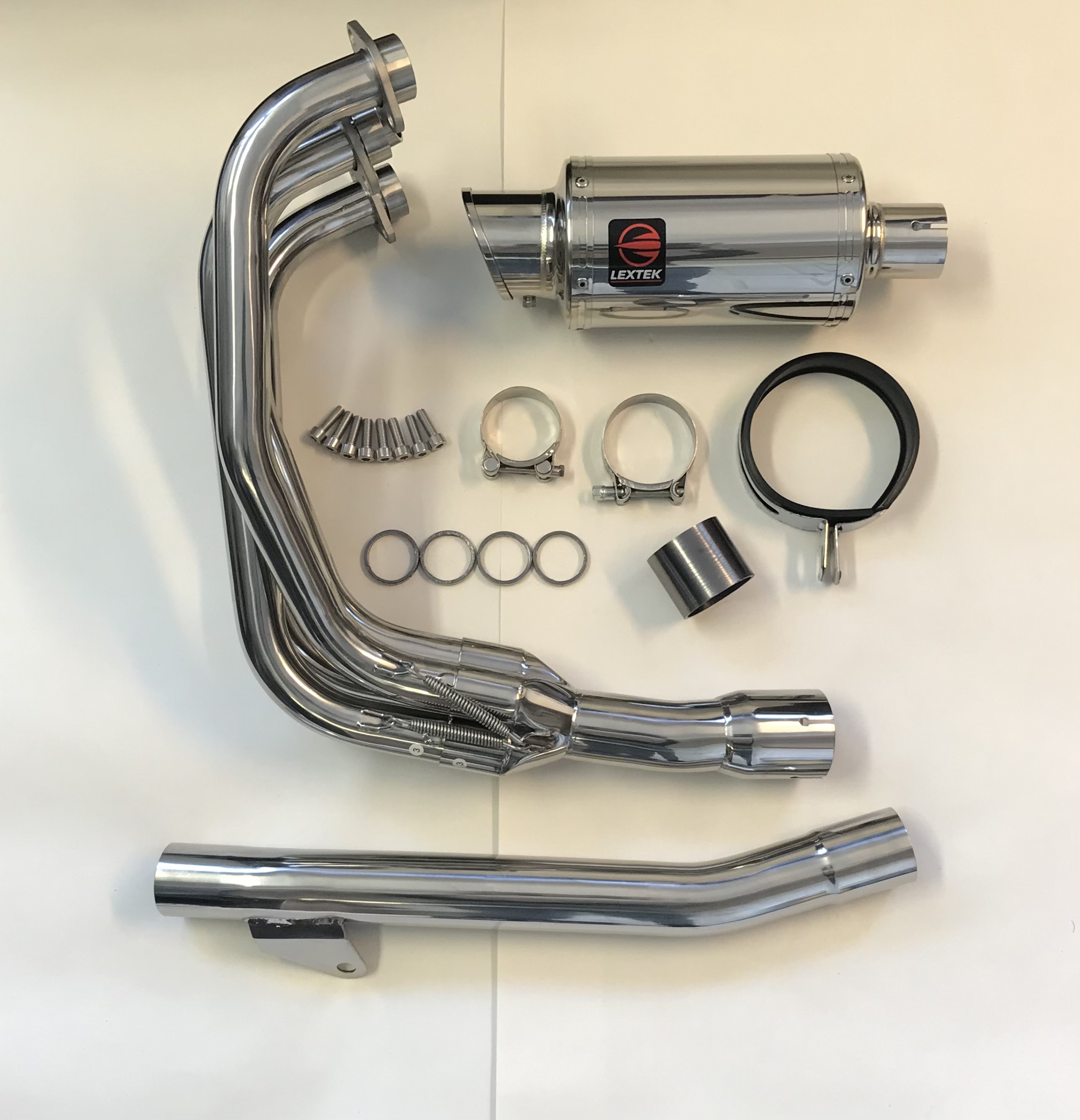 Stainless Steel Full Exhaust System with Stubby Can for GSF600 & GSF1200 Bandit 