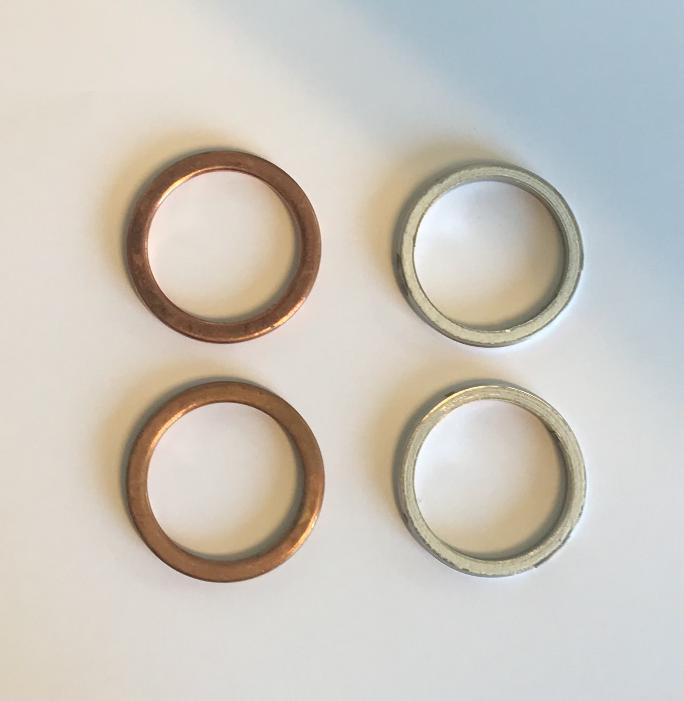 Pair Of Quality Exhaust Gaskets For Honda CB500 1994-2003 Choice of Copper or Alloy/Fibre