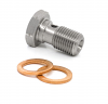HEL Stainless Steel Banjo Bolt Available In m10 x 1.00 & 1.25 With Copper Washers 