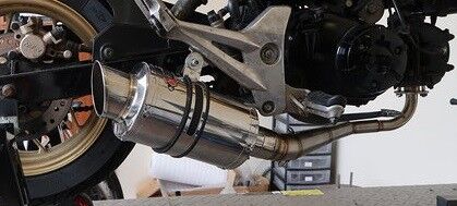 Honda MSX125 Grom 13-20 Low Mount Exhaust System YP4 Stainless Stubby End Can