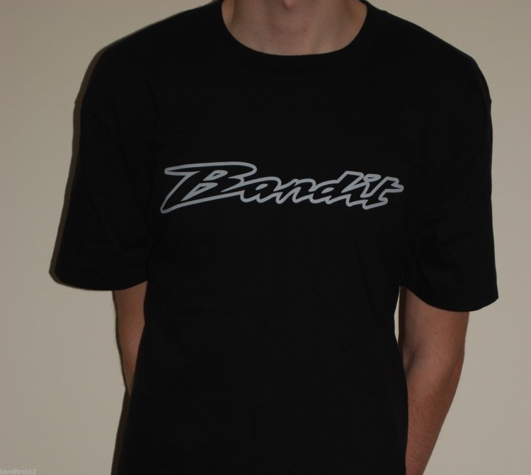Mens T-Shirt Black with Grey Bandit Logo