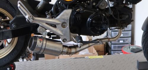 Honda MSX125 Grom 13-20 Low Mount Exhaust System CP1 Stainless & Carbon End Can