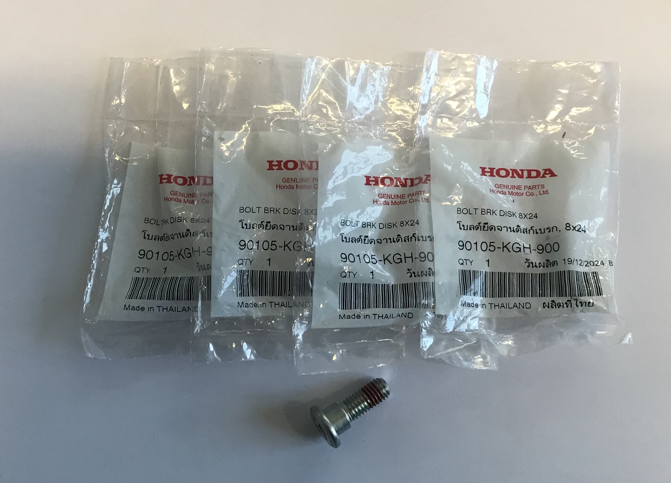 Honda MSX125 Grom 2013-2020 Front Disc Mounting Bolts x 4 Genunie Honda Parts 