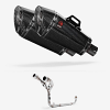 Honda MSX125 Grom 13-15 Twin Exhaust System Stainless & Full Carbon End Cans