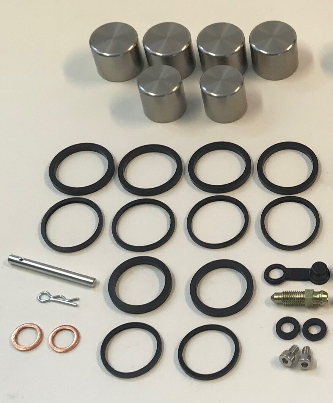 1 x Front Stainless Pistons With Brake Caliper Seal & Pins Kit Tokico GSF1200 01-05 Bandit