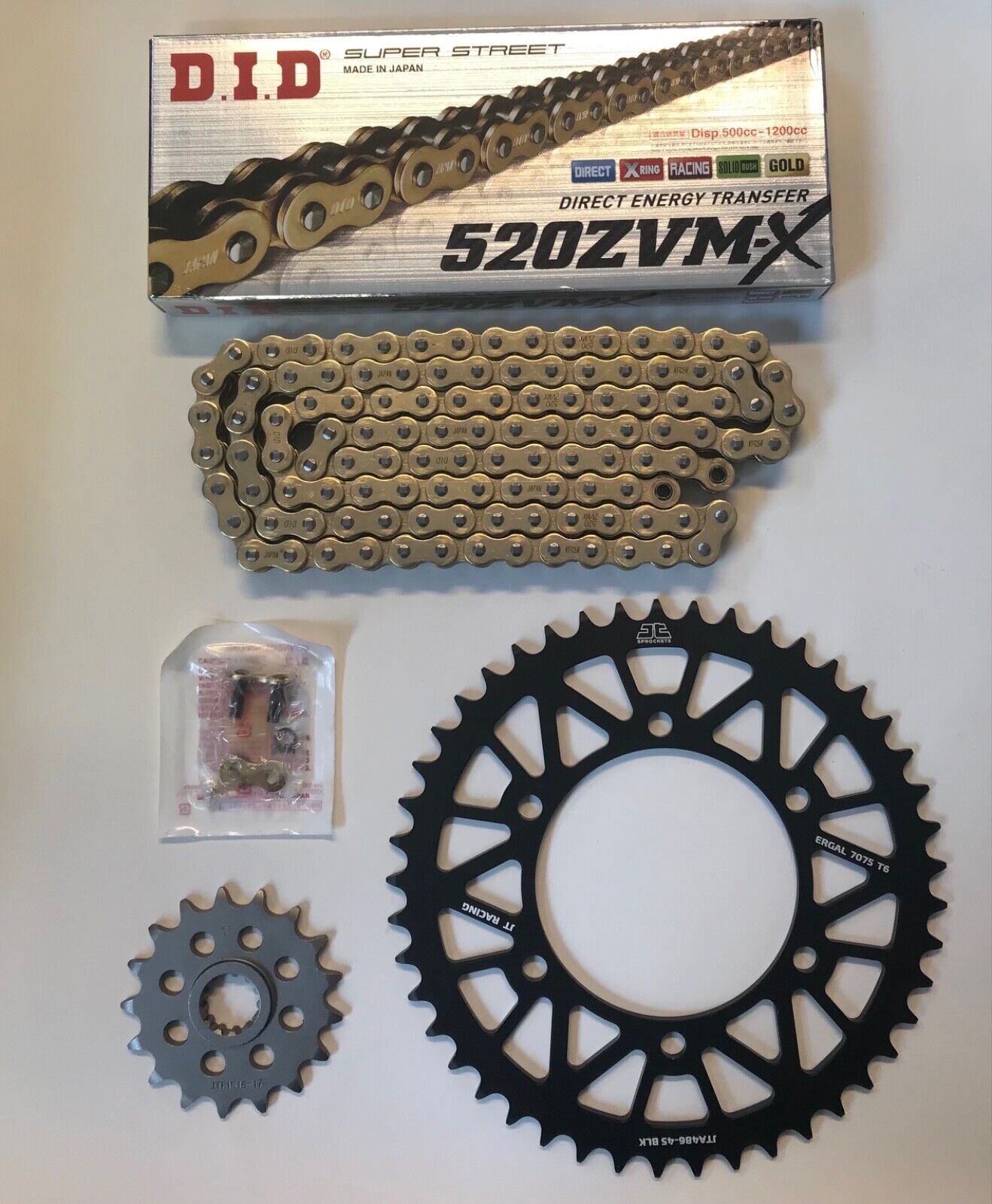 DID Gold 520 Pitch Chain & BLACK JT Sprocket Conversion Kit Suzuki GSX-R1000 09-16 Race & Track Bikes  