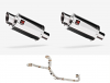 Honda MSX125 Grom 13-15 Stainless Steel Twin Exhaust System YP4 Stubby End Cans